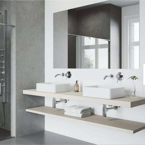 NEW * VIGO VG05001CH Olus Single-Handle Wall Mount Bathroom Faucet in Chrome - Picture 7 of 16